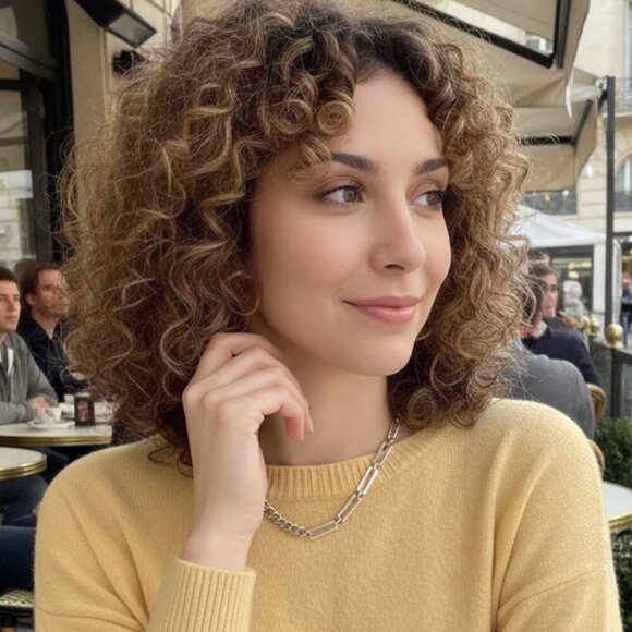 ๐๏ธMinimalist Cuban Chain Necklace 18K White Gold Plated Stainless Steel Modern - Picture 10 of 11